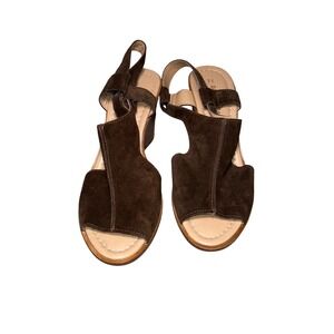 Barbara Barbieri Brown Wedge Sandals women's size 7.5 boho summer‎ vacation